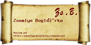 Zsemlye Boglárka névjegykártya